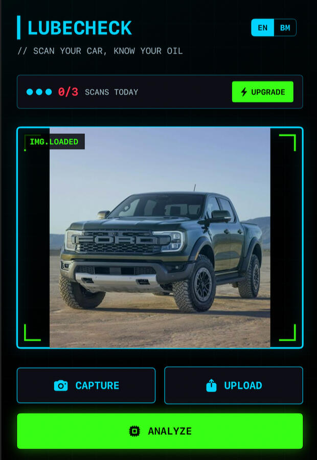 Snap a photo of any vehicle and get instant identification. Works with all major brands from Perodua to Mercedes. • Make, Model & Year • Engine variant detection • 85-95% accuracy